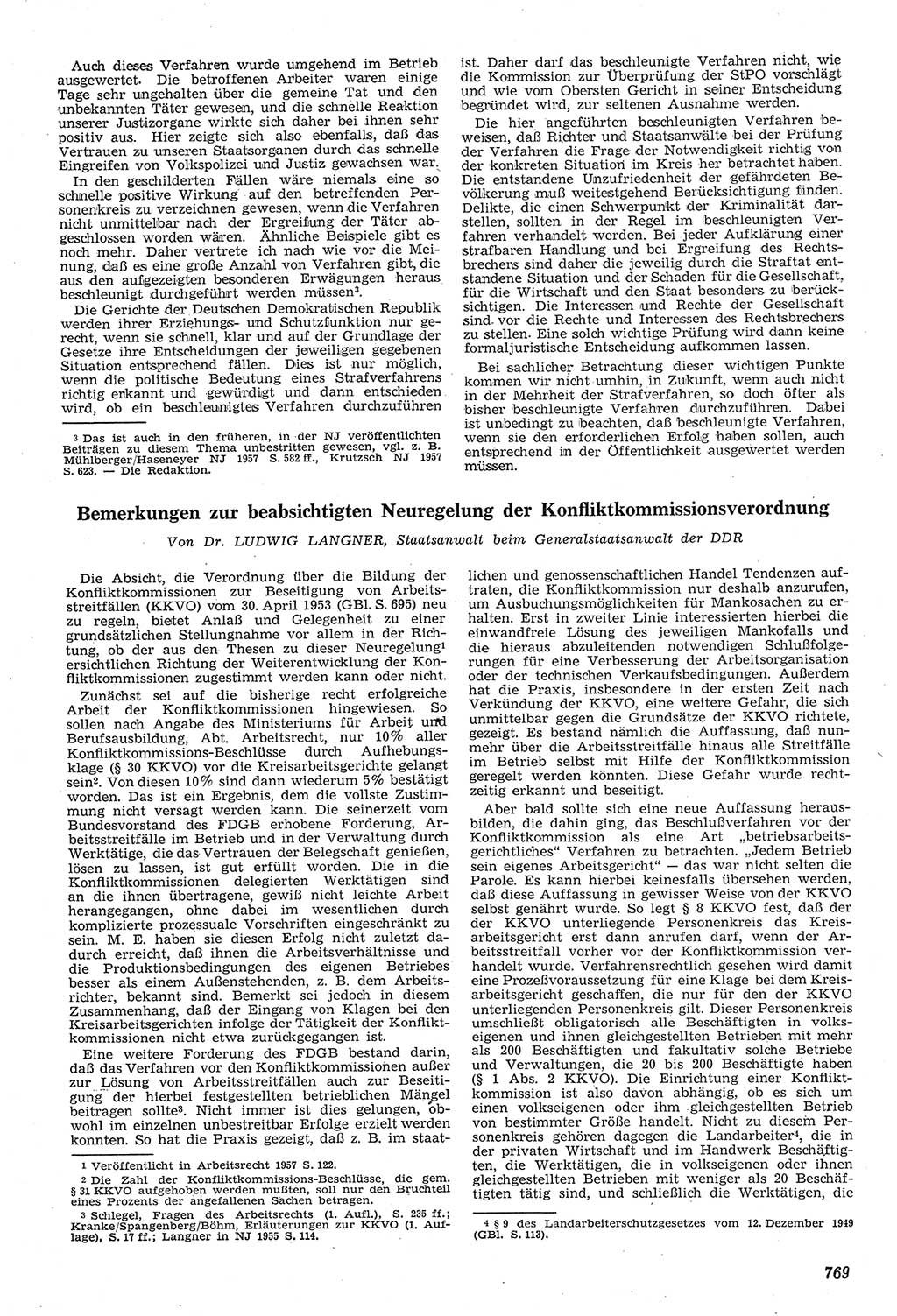 Neue Justiz (NJ), Zeitschrift für Recht und Rechtswissenschaft [Deutsche Demokratische Republik (DDR)], 11. Jahrgang 1957, Seite 769 (NJ DDR 1957, S. 769)