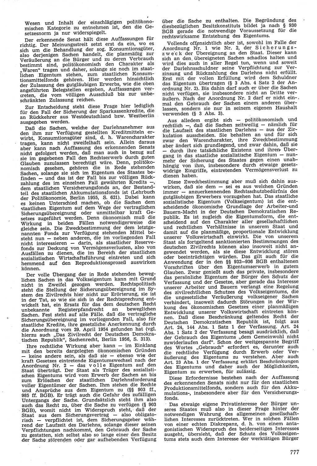 Neue Justiz (NJ), Zeitschrift für Recht und Rechtswissenschaft [Deutsche Demokratische Republik (DDR)], 11. Jahrgang 1957, Seite 777 (NJ DDR 1957, S. 777)