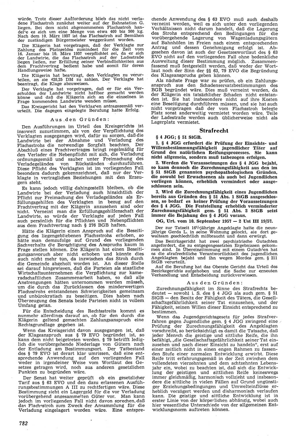 Neue Justiz (NJ), Zeitschrift für Recht und Rechtswissenschaft [Deutsche Demokratische Republik (DDR)], 11. Jahrgang 1957, Seite 782 (NJ DDR 1957, S. 782)