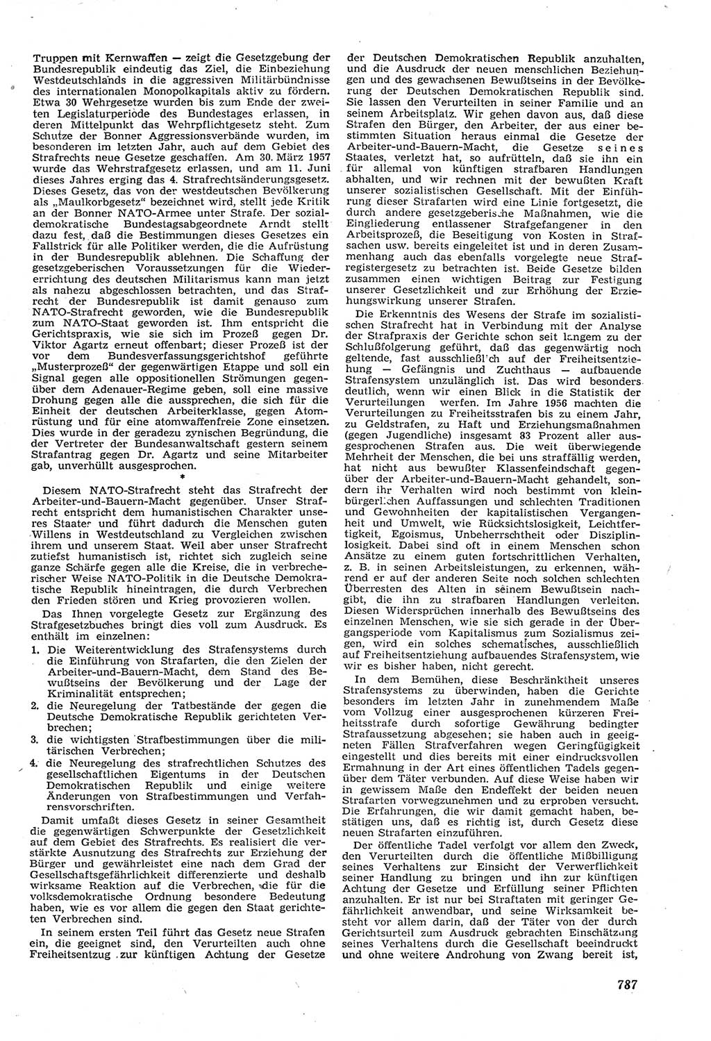 Neue Justiz (NJ), Zeitschrift für Recht und Rechtswissenschaft [Deutsche Demokratische Republik (DDR)], 11. Jahrgang 1957, Seite 787 (NJ DDR 1957, S. 787)
