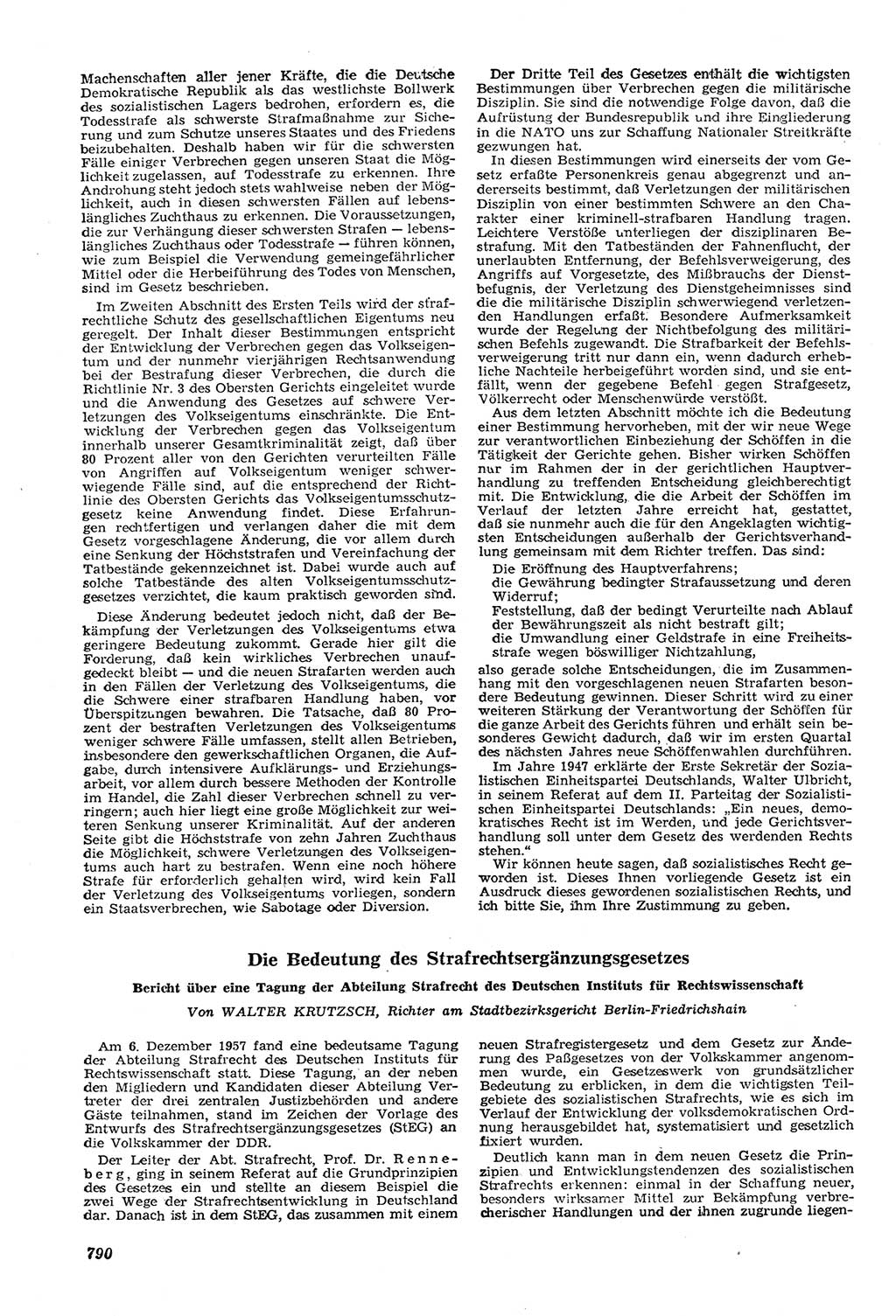 Neue Justiz (NJ), Zeitschrift für Recht und Rechtswissenschaft [Deutsche Demokratische Republik (DDR)], 11. Jahrgang 1957, Seite 790 (NJ DDR 1957, S. 790)