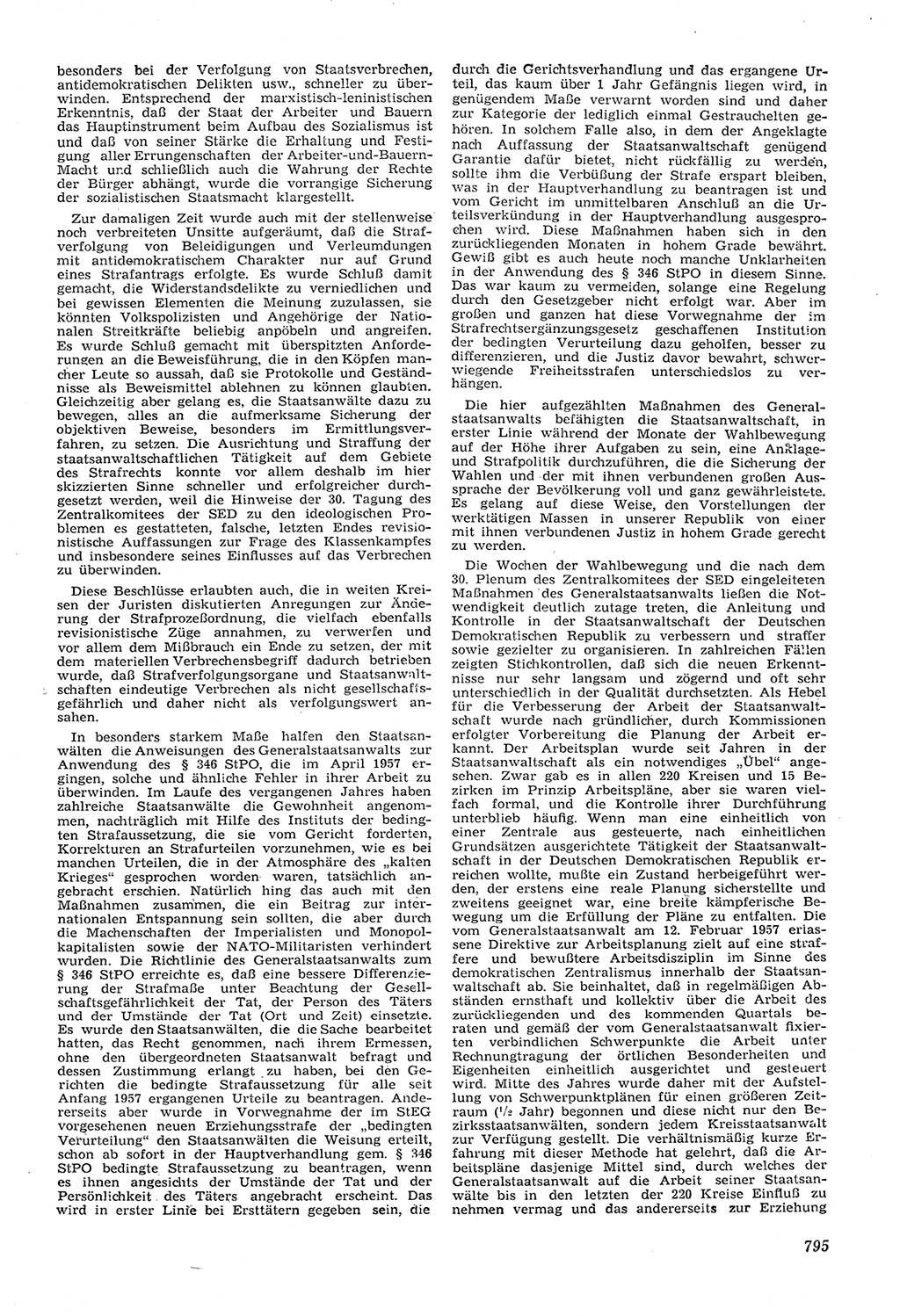 Neue Justiz (NJ), Zeitschrift für Recht und Rechtswissenschaft [Deutsche Demokratische Republik (DDR)], 11. Jahrgang 1957, Seite 795 (NJ DDR 1957, S. 795)