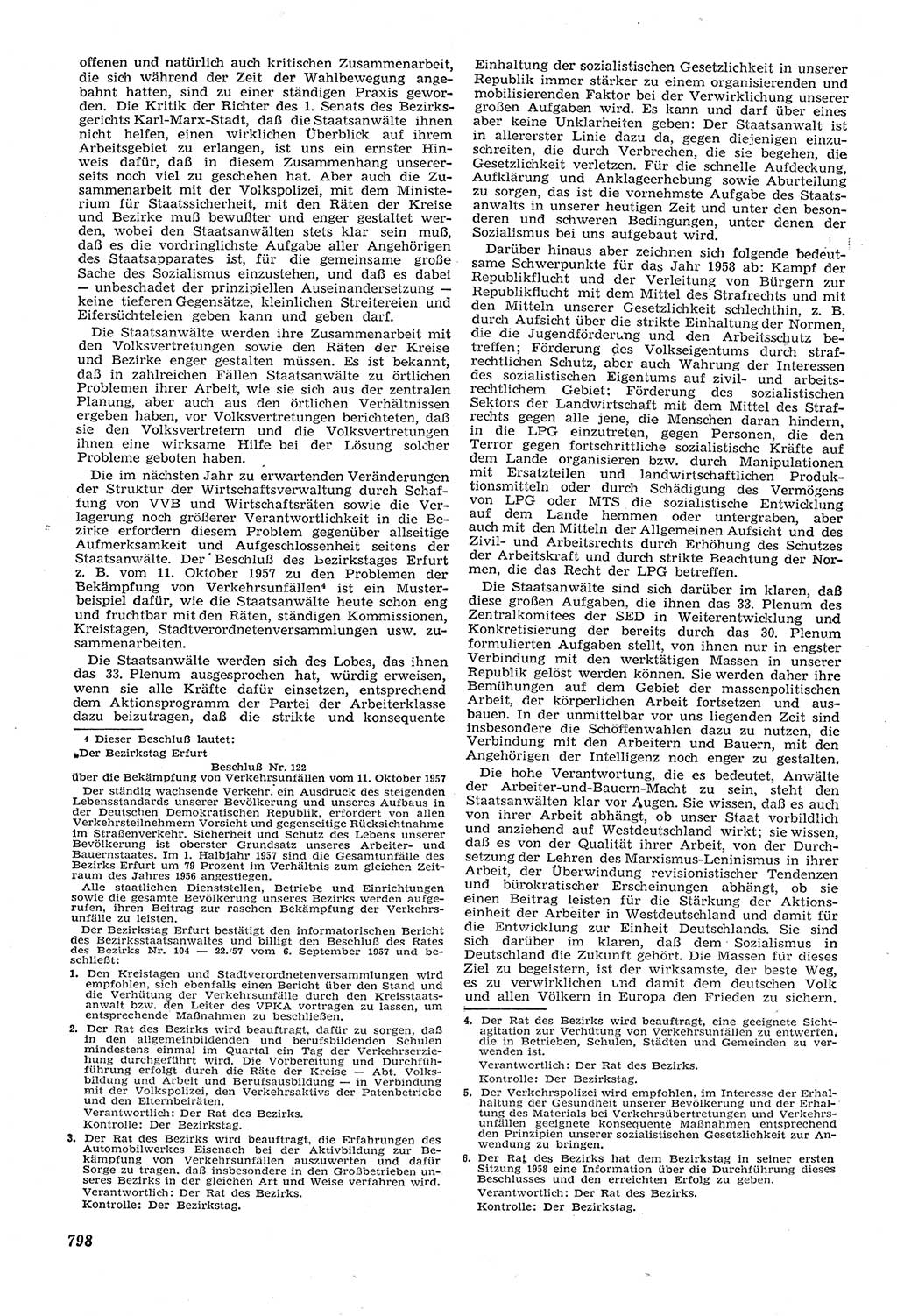 Neue Justiz (NJ), Zeitschrift für Recht und Rechtswissenschaft [Deutsche Demokratische Republik (DDR)], 11. Jahrgang 1957, Seite 798 (NJ DDR 1957, S. 798)