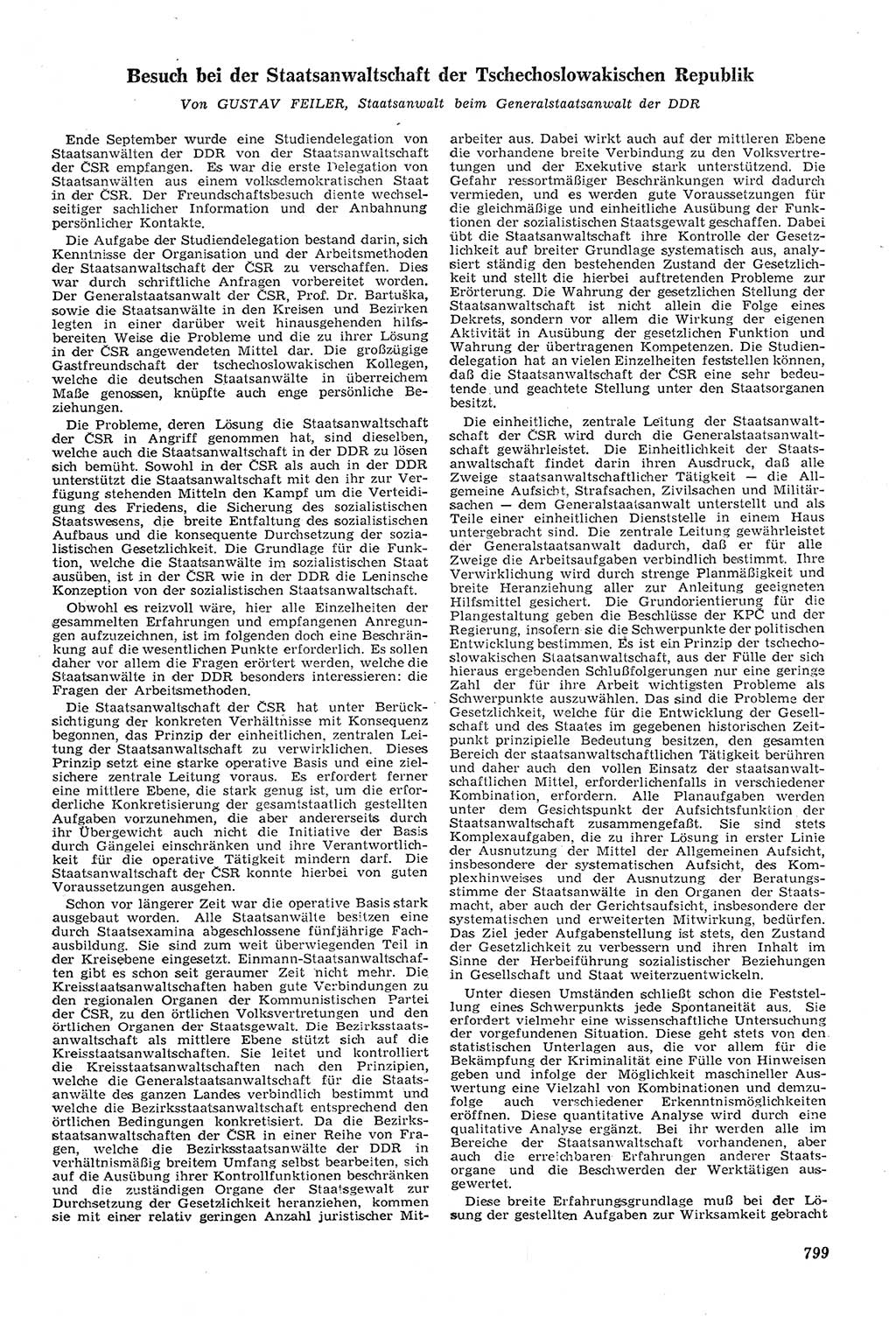 Neue Justiz (NJ), Zeitschrift für Recht und Rechtswissenschaft [Deutsche Demokratische Republik (DDR)], 11. Jahrgang 1957, Seite 799 (NJ DDR 1957, S. 799)