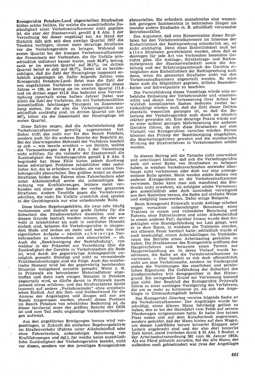 Neue Justiz (NJ), Zeitschrift für Recht und Rechtswissenschaft [Deutsche Demokratische Republik (DDR)], 11. Jahrgang 1957, Seite 801 (NJ DDR 1957, S. 801)