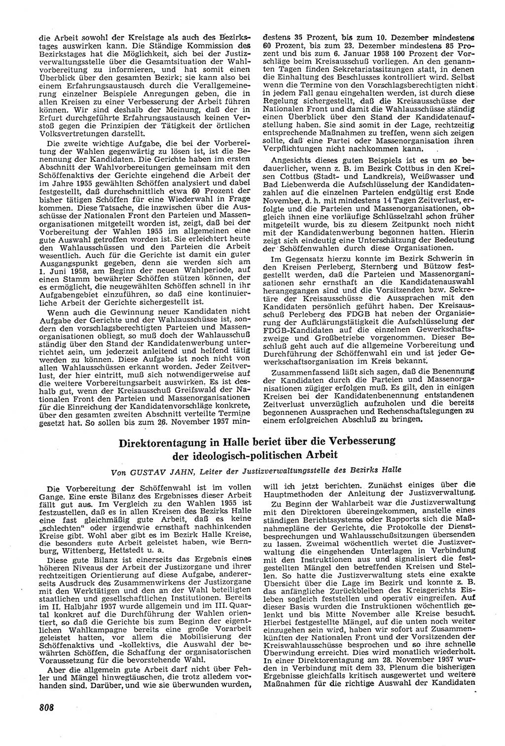 Neue Justiz (NJ), Zeitschrift für Recht und Rechtswissenschaft [Deutsche Demokratische Republik (DDR)], 11. Jahrgang 1957, Seite 808 (NJ DDR 1957, S. 808)