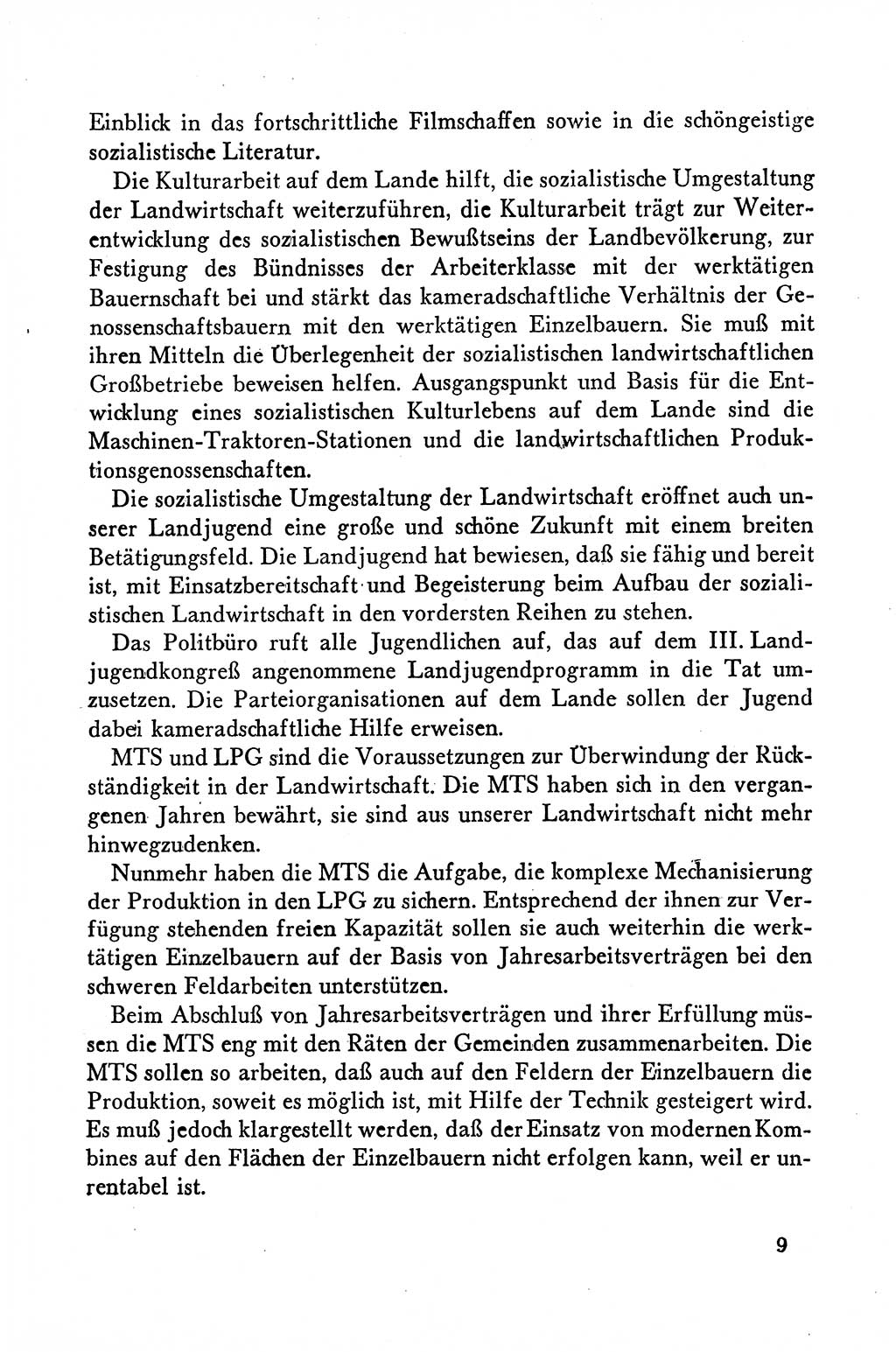 Dokumente der Sozialistischen Einheitspartei Deutschlands (SED) [Deutsche Demokratische Republik (DDR)] 1958-1959, Seite 9 (Dok. SED DDR 1958-1959, S. 9)