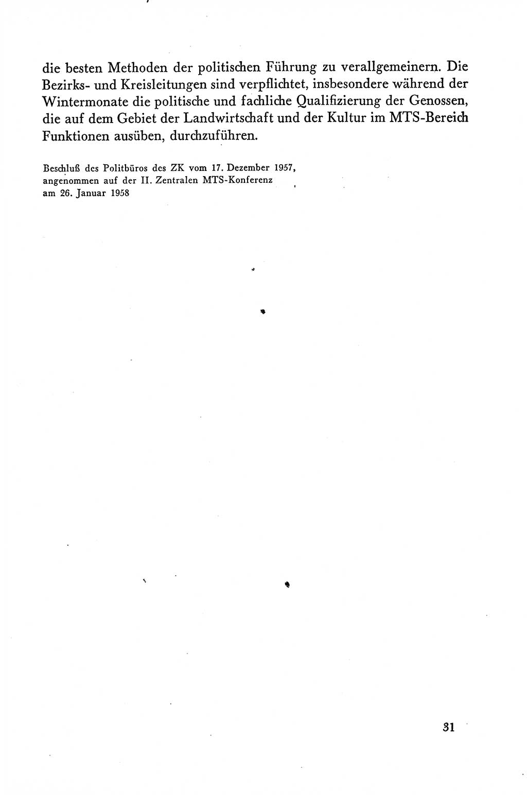 Dokumente der Sozialistischen Einheitspartei Deutschlands (SED) [Deutsche Demokratische Republik (DDR)] 1958-1959, Seite 31 (Dok. SED DDR 1958-1959, S. 31)