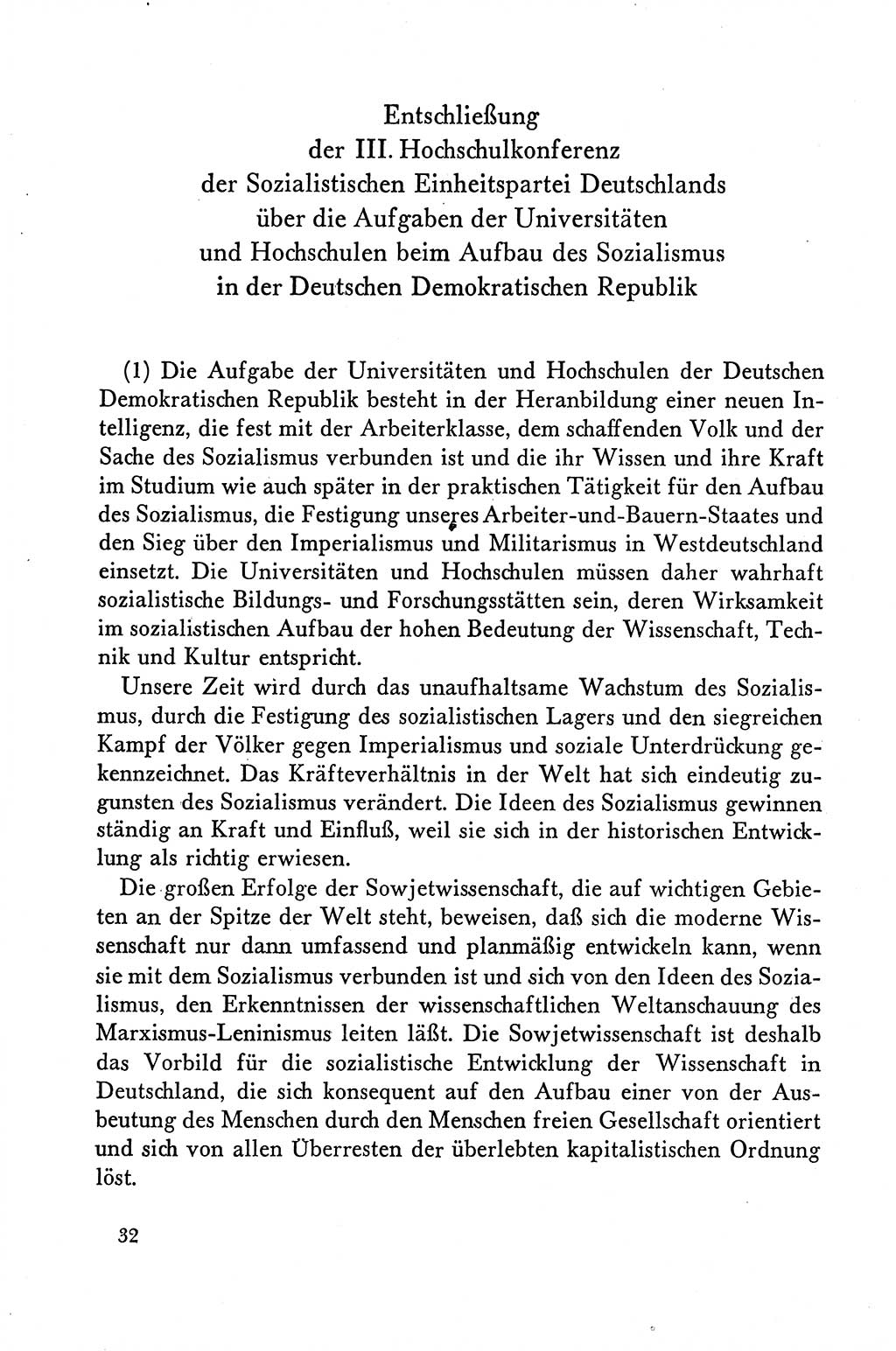 Dokumente der Sozialistischen Einheitspartei Deutschlands (SED) [Deutsche Demokratische Republik (DDR)] 1958-1959, Seite 32 (Dok. SED DDR 1958-1959, S. 32)