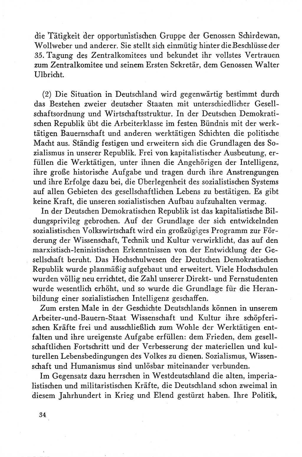 Dokumente der Sozialistischen Einheitspartei Deutschlands (SED) [Deutsche Demokratische Republik (DDR)] 1958-1959, Seite 34 (Dok. SED DDR 1958-1959, S. 34)
