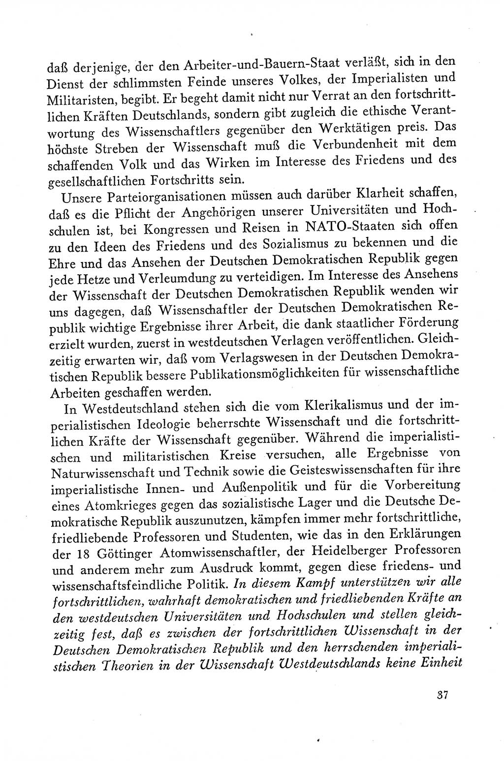 Dokumente der Sozialistischen Einheitspartei Deutschlands (SED) [Deutsche Demokratische Republik (DDR)] 1958-1959, Seite 37 (Dok. SED DDR 1958-1959, S. 37)