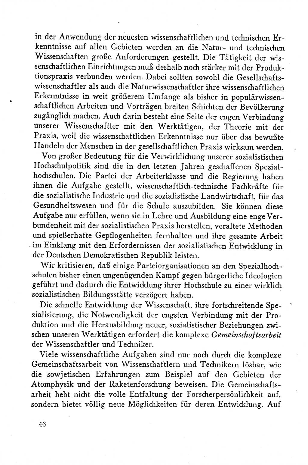 Dokumente der Sozialistischen Einheitspartei Deutschlands (SED) [Deutsche Demokratische Republik (DDR)] 1958-1959, Seite 46 (Dok. SED DDR 1958-1959, S. 46)