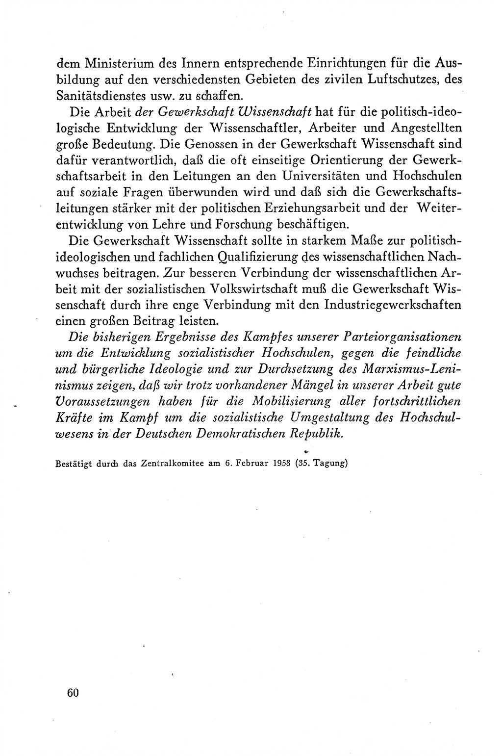 Dokumente der Sozialistischen Einheitspartei Deutschlands (SED) [Deutsche Demokratische Republik (DDR)] 1958-1959, Seite 60 (Dok. SED DDR 1958-1959, S. 60)