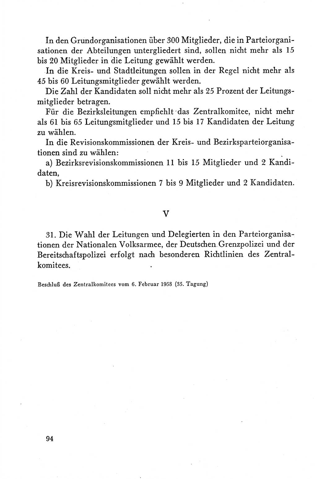 Dokumente der Sozialistischen Einheitspartei Deutschlands (SED) [Deutsche Demokratische Republik (DDR)] 1958-1959, Seite 94 (Dok. SED DDR 1958-1959, S. 94)