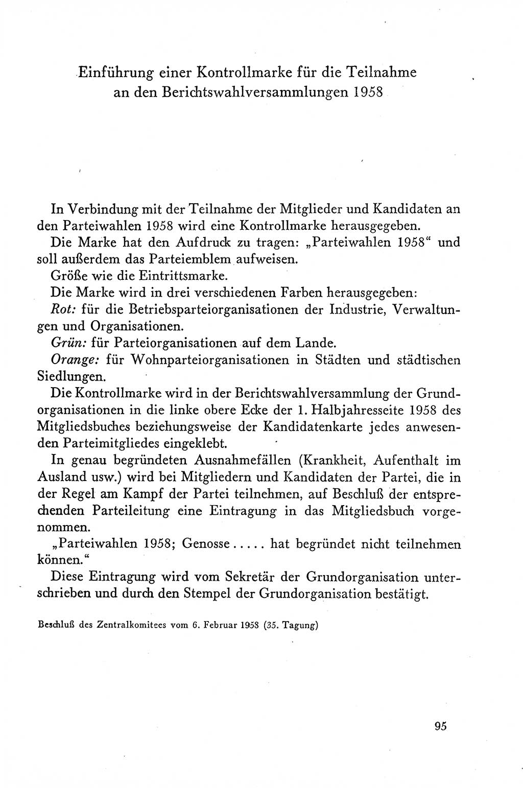 Dokumente der Sozialistischen Einheitspartei Deutschlands (SED) [Deutsche Demokratische Republik (DDR)] 1958-1959, Seite 95 (Dok. SED DDR 1958-1959, S. 95)