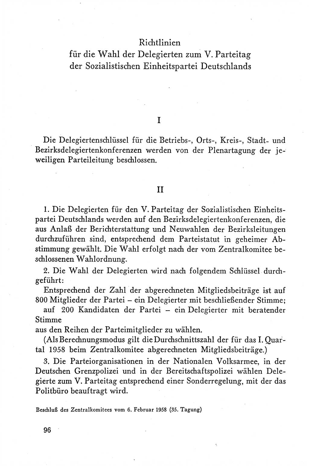 Dokumente der Sozialistischen Einheitspartei Deutschlands (SED) [Deutsche Demokratische Republik (DDR)] 1958-1959, Seite 96 (Dok. SED DDR 1958-1959, S. 96)