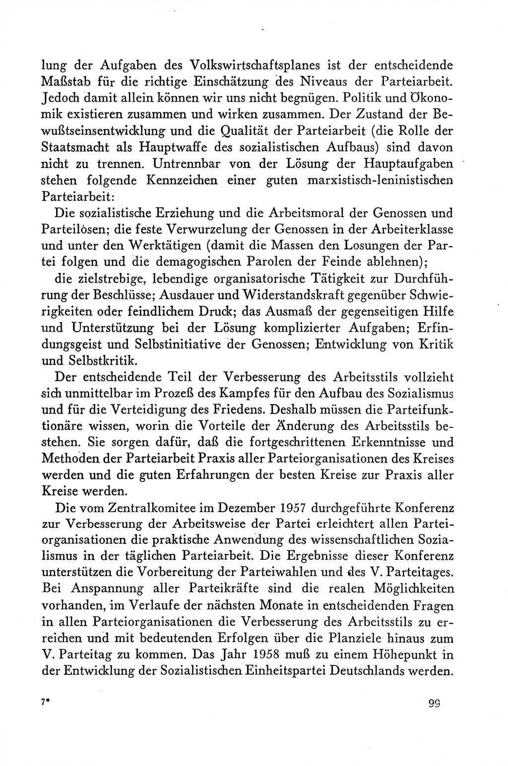 Dokumente der Sozialistischen Einheitspartei Deutschlands (SED) [Deutsche Demokratische Republik (DDR)] 1958-1959, Seite 99 (Dok. SED DDR 1958-1959, S. 99)