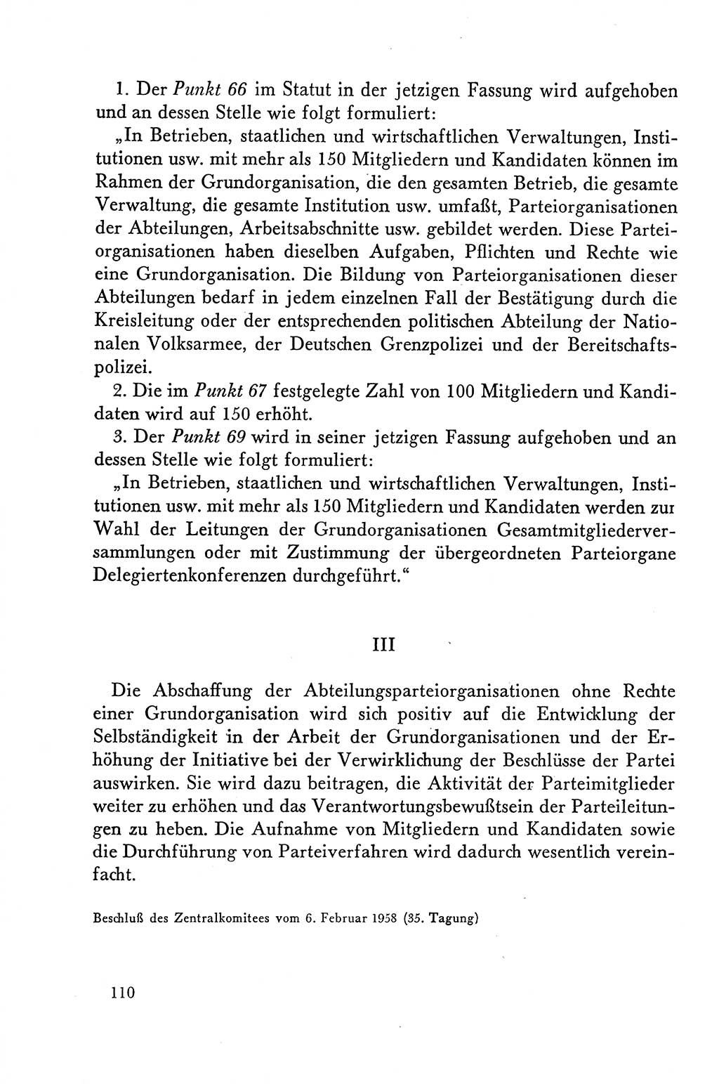 Dokumente der Sozialistischen Einheitspartei Deutschlands (SED) [Deutsche Demokratische Republik (DDR)] 1958-1959, Seite 110 (Dok. SED DDR 1958-1959, S. 110)