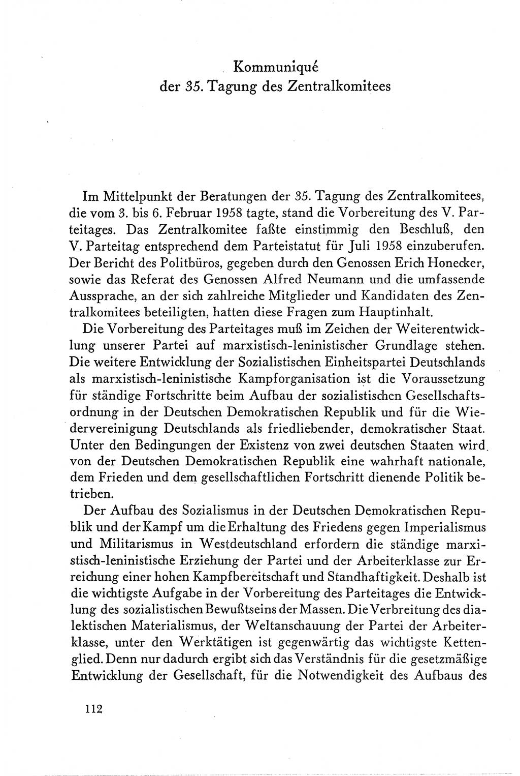 Dokumente der Sozialistischen Einheitspartei Deutschlands (SED) [Deutsche Demokratische Republik (DDR)] 1958-1959, Seite 112 (Dok. SED DDR 1958-1959, S. 112)