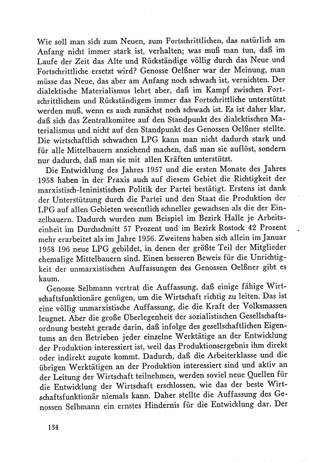 Dokumente der Sozialistischen Einheitspartei Deutschlands (SED) [Deutsche Demokratische Republik (DDR)] 1958-1959, Seite 134 (Dok. SED DDR 1958-1959, S. 134)