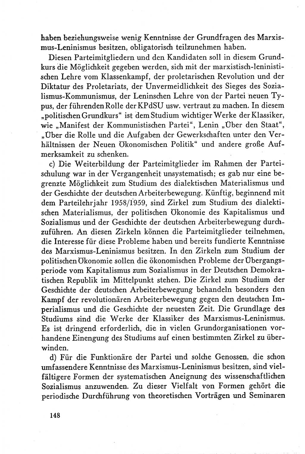 Dokumente der Sozialistischen Einheitspartei Deutschlands (SED) [Deutsche Demokratische Republik (DDR)] 1958-1959, Seite 148 (Dok. SED DDR 1958-1959, S. 148)