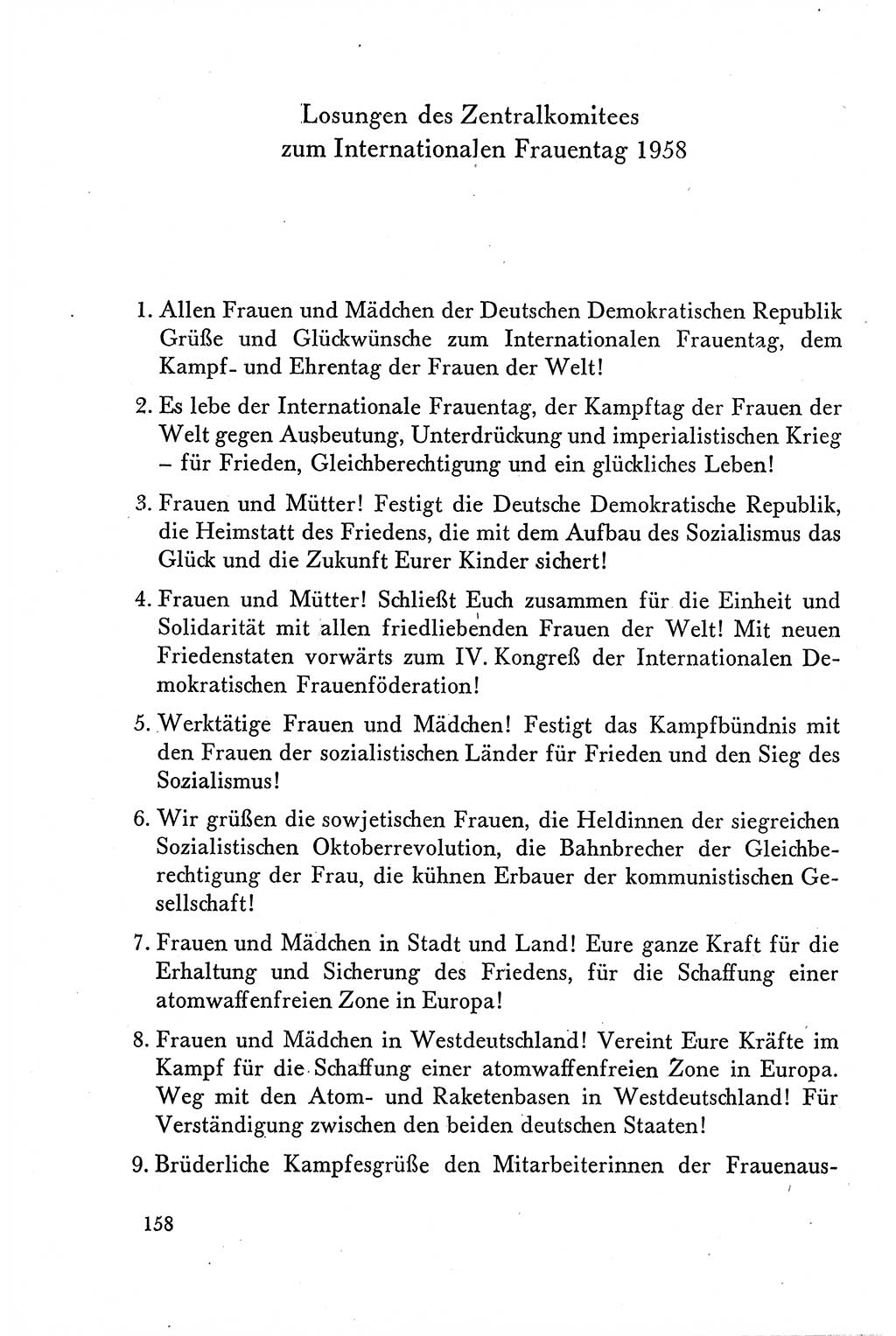 Dokumente der Sozialistischen Einheitspartei Deutschlands (SED) [Deutsche Demokratische Republik (DDR)] 1958-1959, Seite 158 (Dok. SED DDR 1958-1959, S. 158)