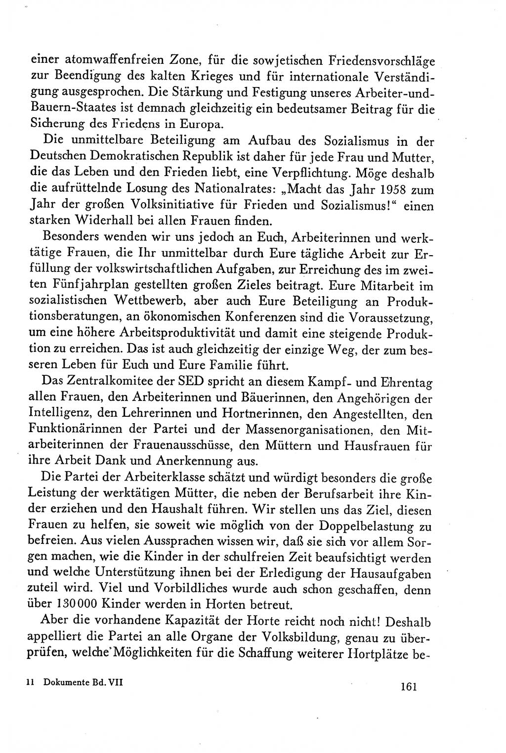 Dokumente der Sozialistischen Einheitspartei Deutschlands (SED) [Deutsche Demokratische Republik (DDR)] 1958-1959, Seite 161 (Dok. SED DDR 1958-1959, S. 161)