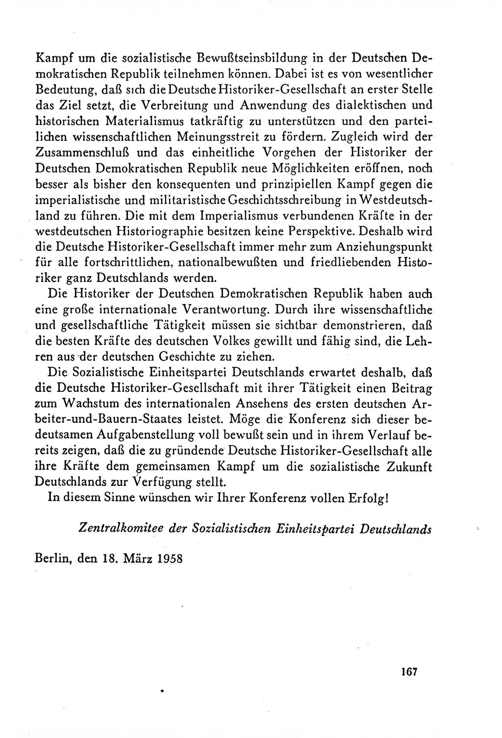 Dokumente der Sozialistischen Einheitspartei Deutschlands (SED) [Deutsche Demokratische Republik (DDR)] 1958-1959, Seite 167 (Dok. SED DDR 1958-1959, S. 167)