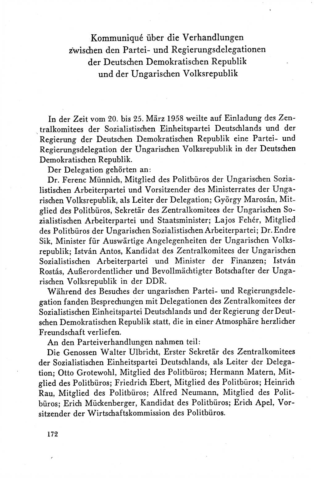 Dokumente der Sozialistischen Einheitspartei Deutschlands (SED) [Deutsche Demokratische Republik (DDR)] 1958-1959, Seite 172 (Dok. SED DDR 1958-1959, S. 172)