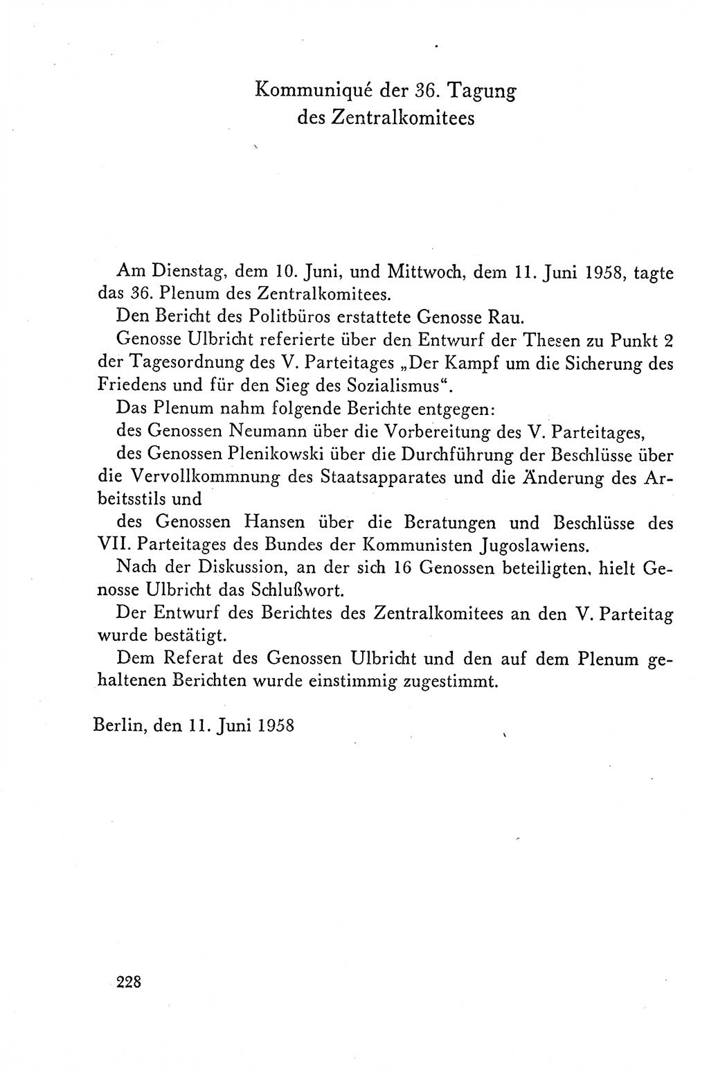 Dokumente der Sozialistischen Einheitspartei Deutschlands (SED) [Deutsche Demokratische Republik (DDR)] 1958-1959, Seite 228 (Dok. SED DDR 1958-1959, S. 228)
