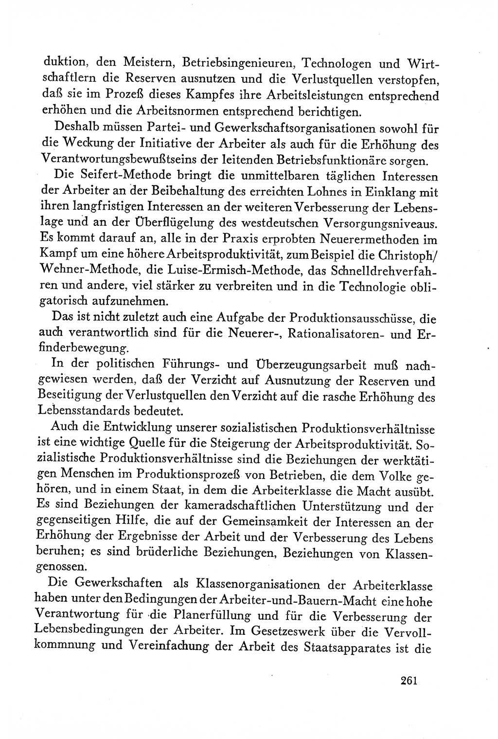 Dokumente der Sozialistischen Einheitspartei Deutschlands (SED) [Deutsche Demokratische Republik (DDR)] 1958-1959, Seite 261 (Dok. SED DDR 1958-1959, S. 261)