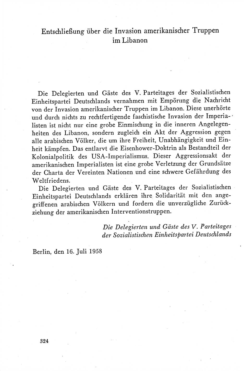Dokumente der Sozialistischen Einheitspartei Deutschlands (SED) [Deutsche Demokratische Republik (DDR)] 1958-1959, Seite 324 (Dok. SED DDR 1958-1959, S. 324)