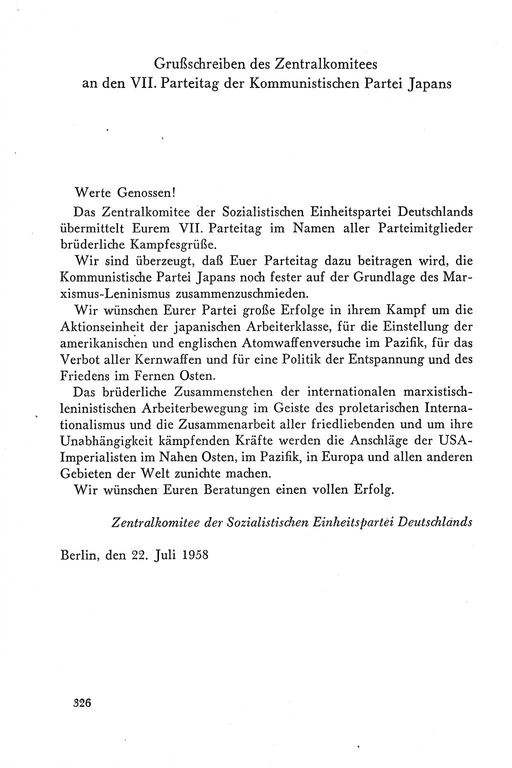 Dokumente der Sozialistischen Einheitspartei Deutschlands (SED) [Deutsche Demokratische Republik (DDR)] 1958-1959, Seite 326 (Dok. SED DDR 1958-1959, S. 326)