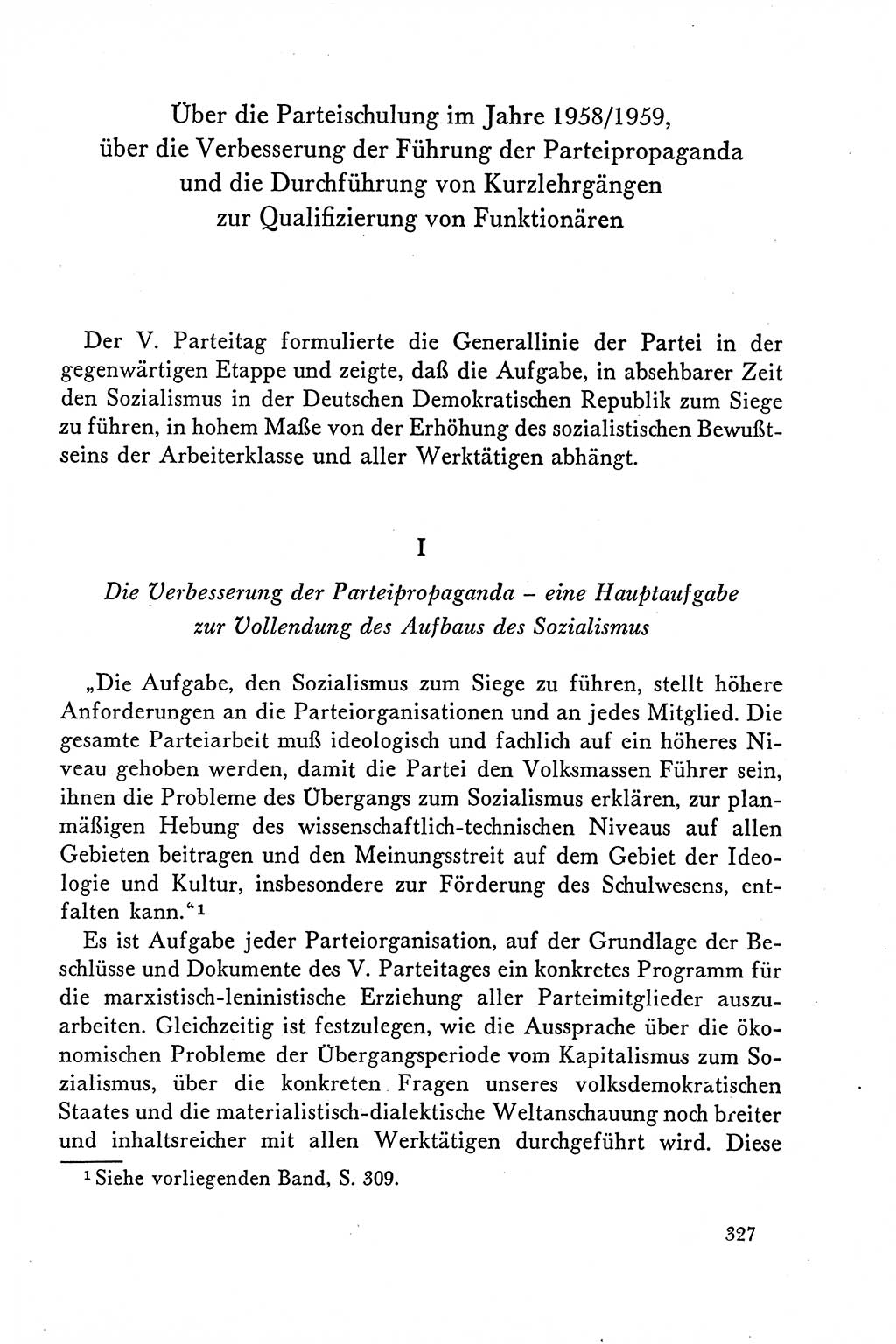 Dokumente der Sozialistischen Einheitspartei Deutschlands (SED) [Deutsche Demokratische Republik (DDR)] 1958-1959, Seite 327 (Dok. SED DDR 1958-1959, S. 327)