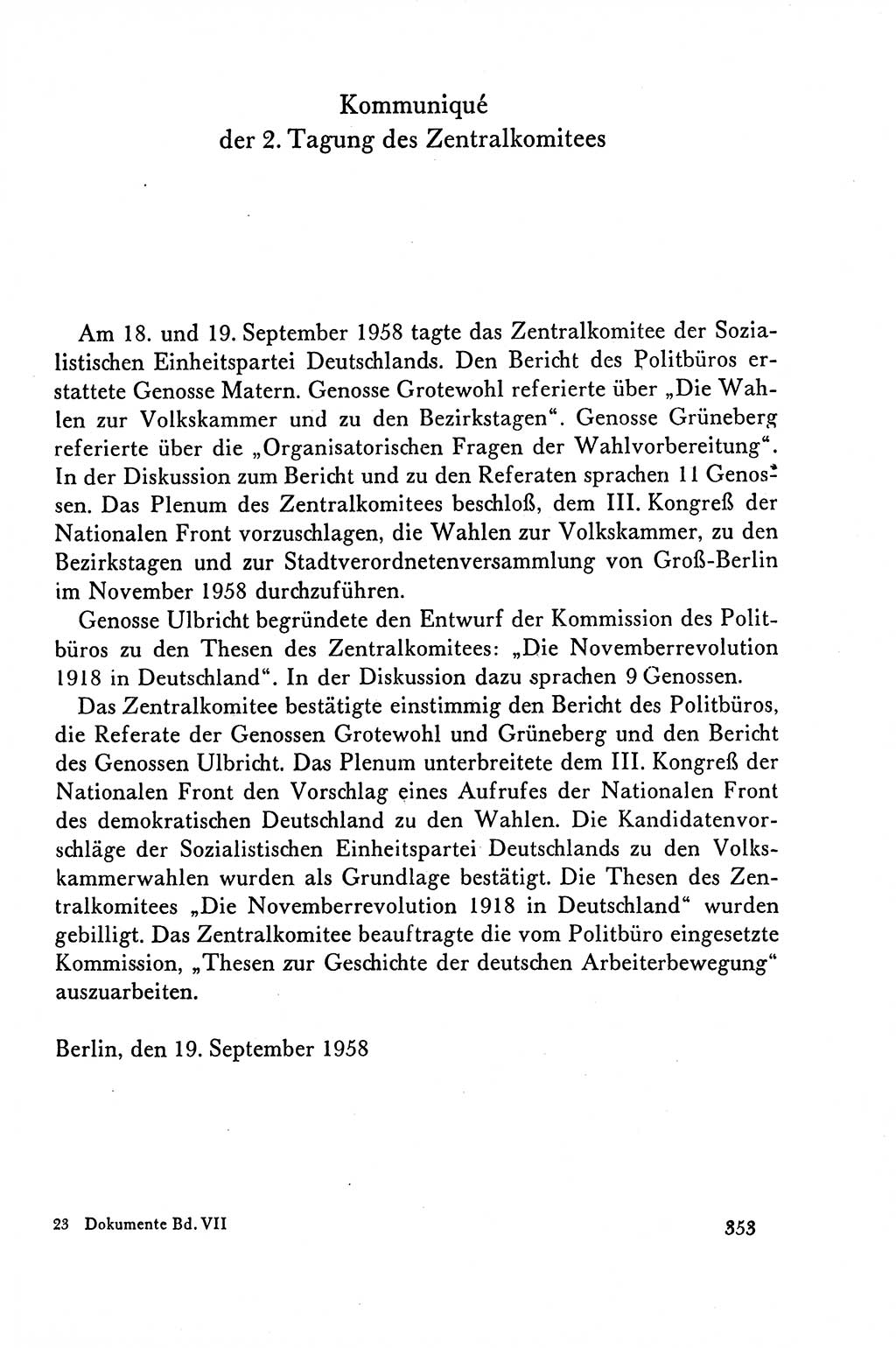 Dokumente der Sozialistischen Einheitspartei Deutschlands (SED) [Deutsche Demokratische Republik (DDR)] 1958-1959, Seite 353 (Dok. SED DDR 1958-1959, S. 353)