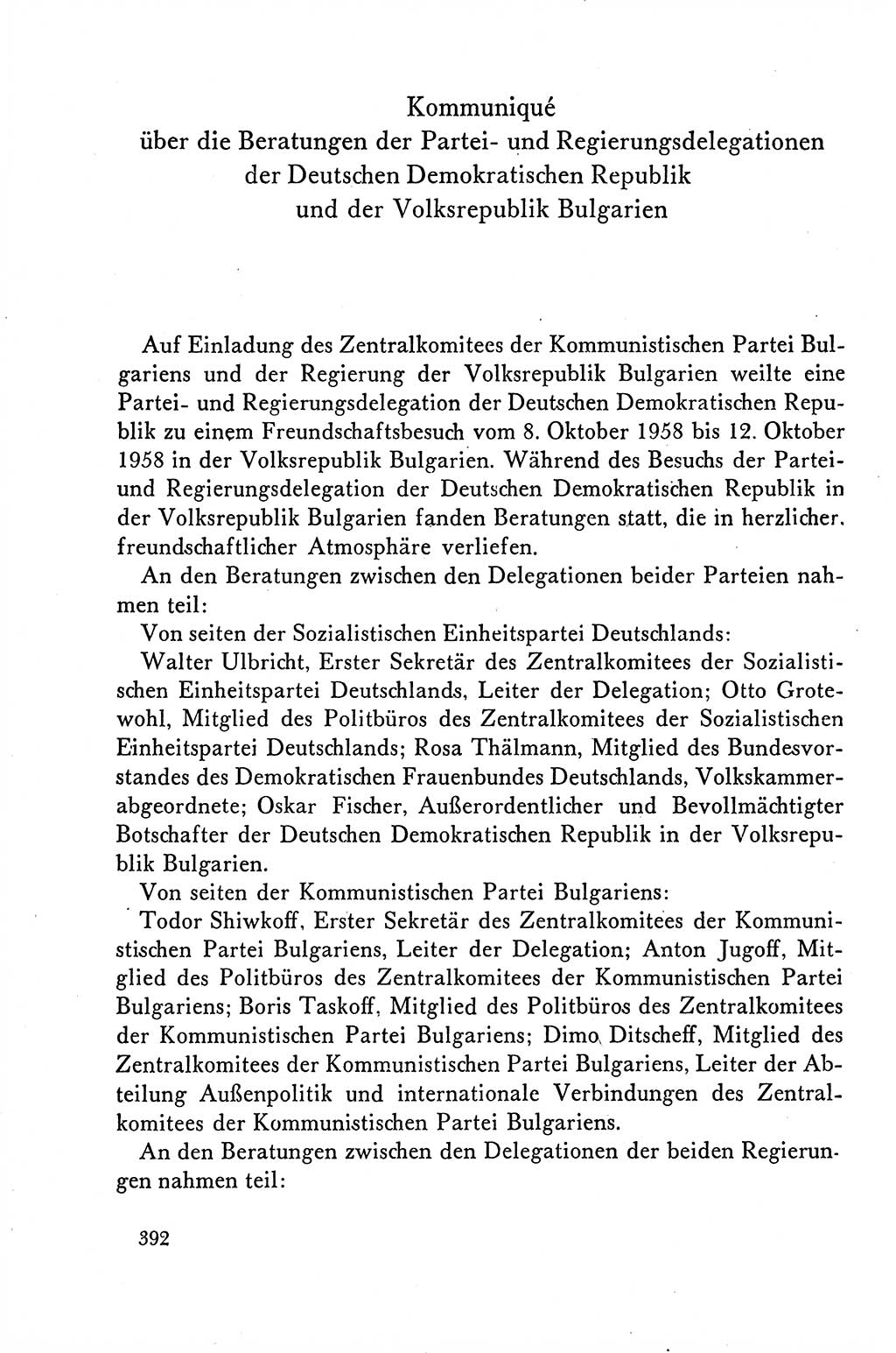 Dokumente der Sozialistischen Einheitspartei Deutschlands (SED) [Deutsche Demokratische Republik (DDR)] 1958-1959, Seite 392 (Dok. SED DDR 1958-1959, S. 392)