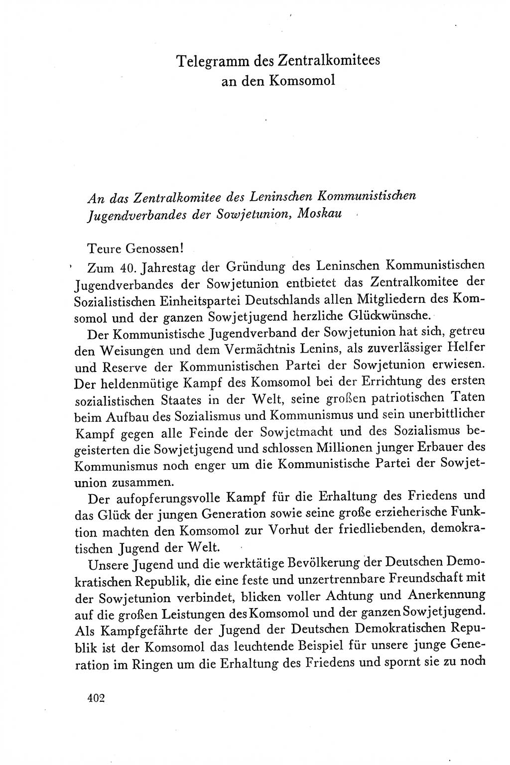 Dokumente der Sozialistischen Einheitspartei Deutschlands (SED) [Deutsche Demokratische Republik (DDR)] 1958-1959, Seite 402 (Dok. SED DDR 1958-1959, S. 402)