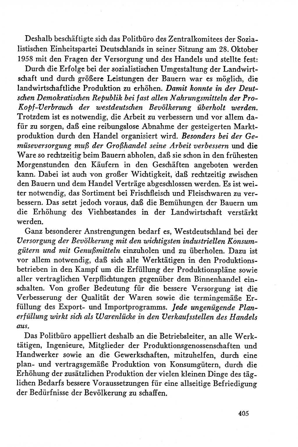 Dokumente der Sozialistischen Einheitspartei Deutschlands (SED) [Deutsche Demokratische Republik (DDR)] 1958-1959, Seite 405 (Dok. SED DDR 1958-1959, S. 405)