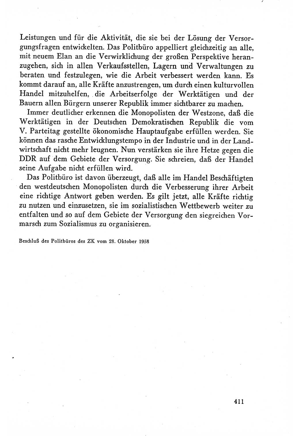 Dokumente der Sozialistischen Einheitspartei Deutschlands (SED) [Deutsche Demokratische Republik (DDR)] 1958-1959, Seite 411 (Dok. SED DDR 1958-1959, S. 411)