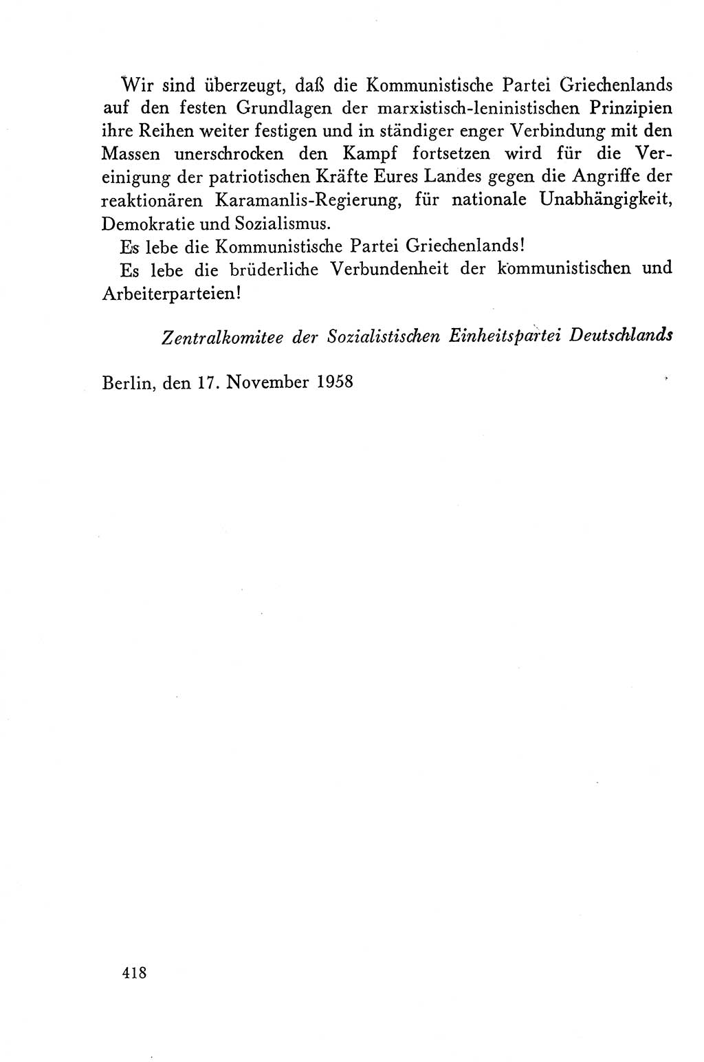 Dokumente der Sozialistischen Einheitspartei Deutschlands (SED) [Deutsche Demokratische Republik (DDR)] 1958-1959, Seite 418 (Dok. SED DDR 1958-1959, S. 418)