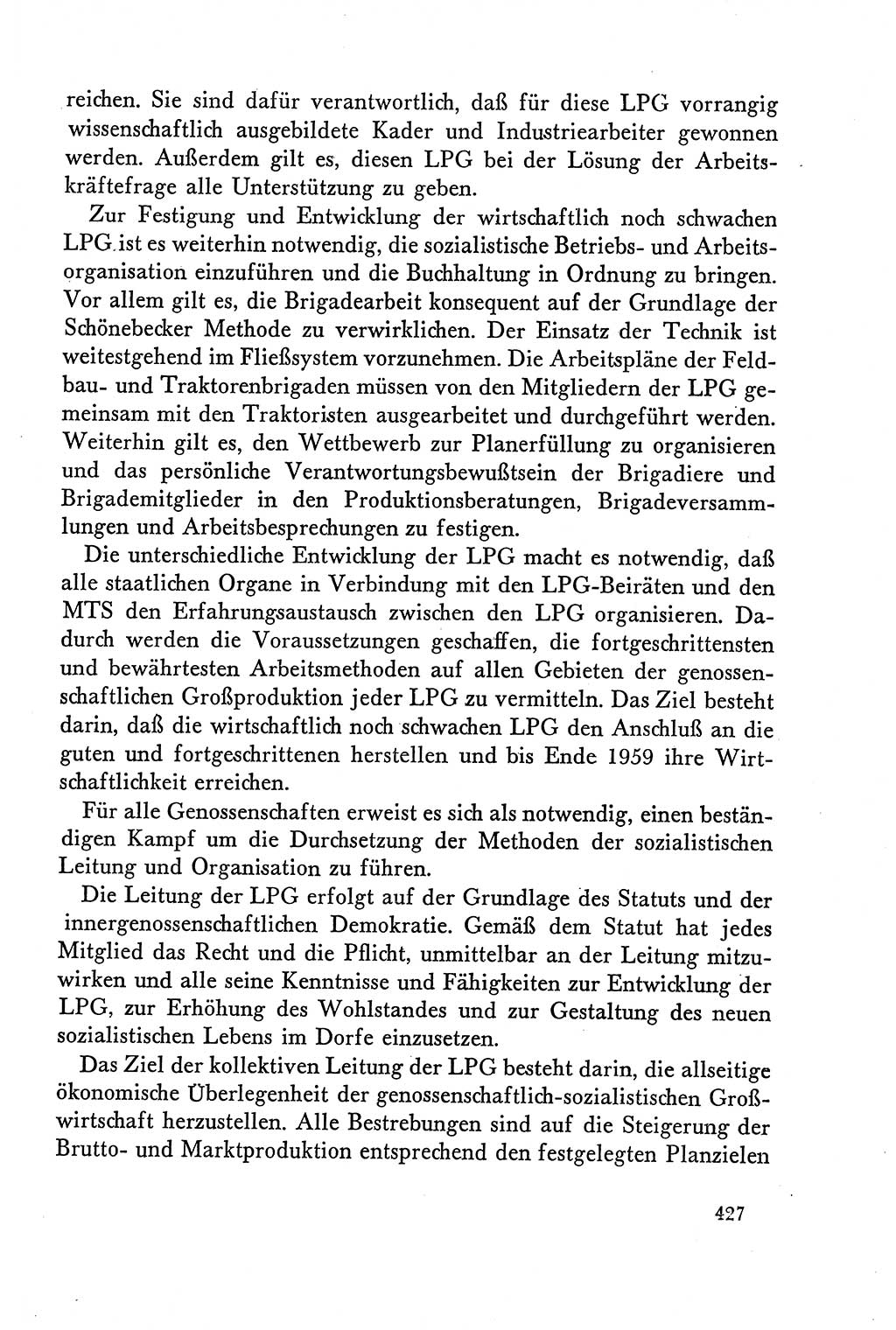 Dokumente der Sozialistischen Einheitspartei Deutschlands (SED) [Deutsche Demokratische Republik (DDR)] 1958-1959, Seite 427 (Dok. SED DDR 1958-1959, S. 427)