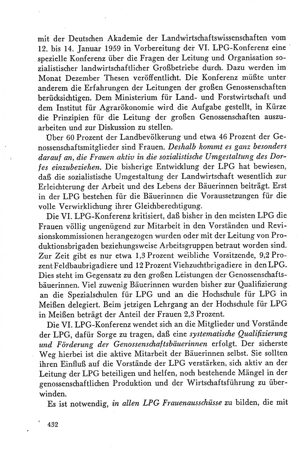 Dokumente der Sozialistischen Einheitspartei Deutschlands (SED) [Deutsche Demokratische Republik (DDR)] 1958-1959, Seite 432 (Dok. SED DDR 1958-1959, S. 432)