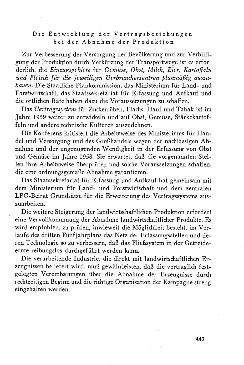 Dokumente der Sozialistischen Einheitspartei Deutschlands (SED) [Deutsche Demokratische Republik (DDR)] 1958-1959, Seite 443 (Dok. SED DDR 1958-1959, S. 443)