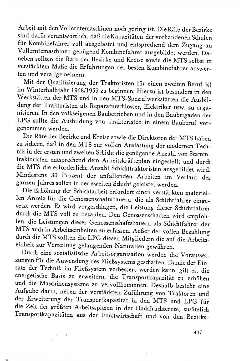 Dokumente der Sozialistischen Einheitspartei Deutschlands (SED) [Deutsche Demokratische Republik (DDR)] 1958-1959, Seite 447 (Dok. SED DDR 1958-1959, S. 447)
