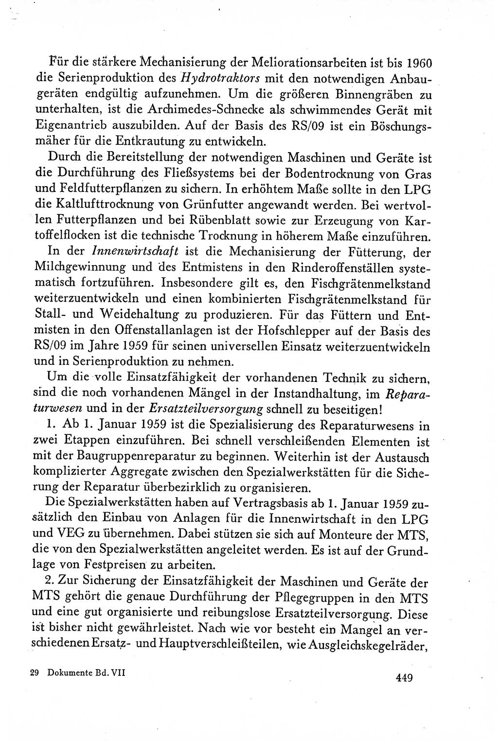 Dokumente der Sozialistischen Einheitspartei Deutschlands (SED) [Deutsche Demokratische Republik (DDR)] 1958-1959, Seite 449 (Dok. SED DDR 1958-1959, S. 449)