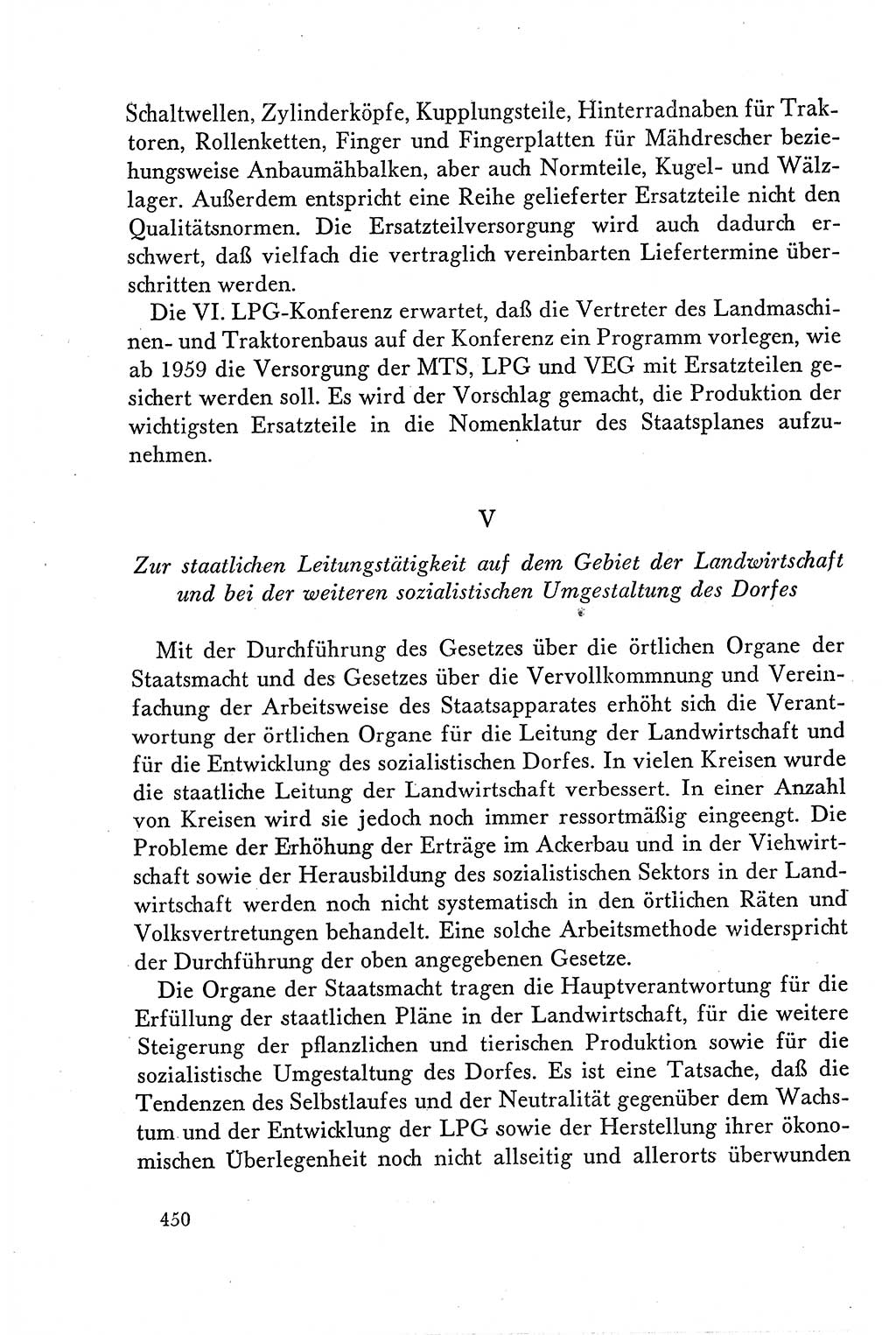 Dokumente der Sozialistischen Einheitspartei Deutschlands (SED) [Deutsche Demokratische Republik (DDR)] 1958-1959, Seite 450 (Dok. SED DDR 1958-1959, S. 450)