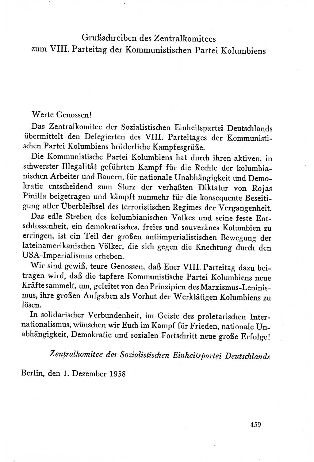 Dokumente der Sozialistischen Einheitspartei Deutschlands (SED) [Deutsche Demokratische Republik (DDR)] 1958-1959, Seite 459 (Dok. SED DDR 1958-1959, S. 459)