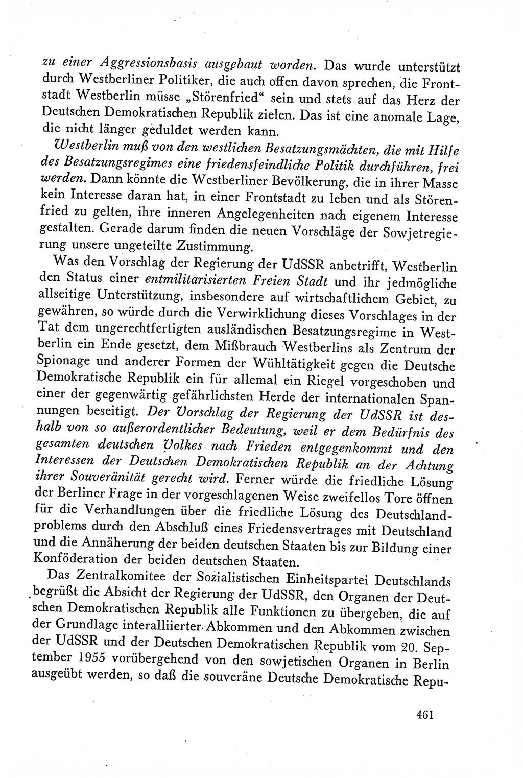 Dokumente der Sozialistischen Einheitspartei Deutschlands (SED) [Deutsche Demokratische Republik (DDR)] 1958-1959, Seite 461 (Dok. SED DDR 1958-1959, S. 461)