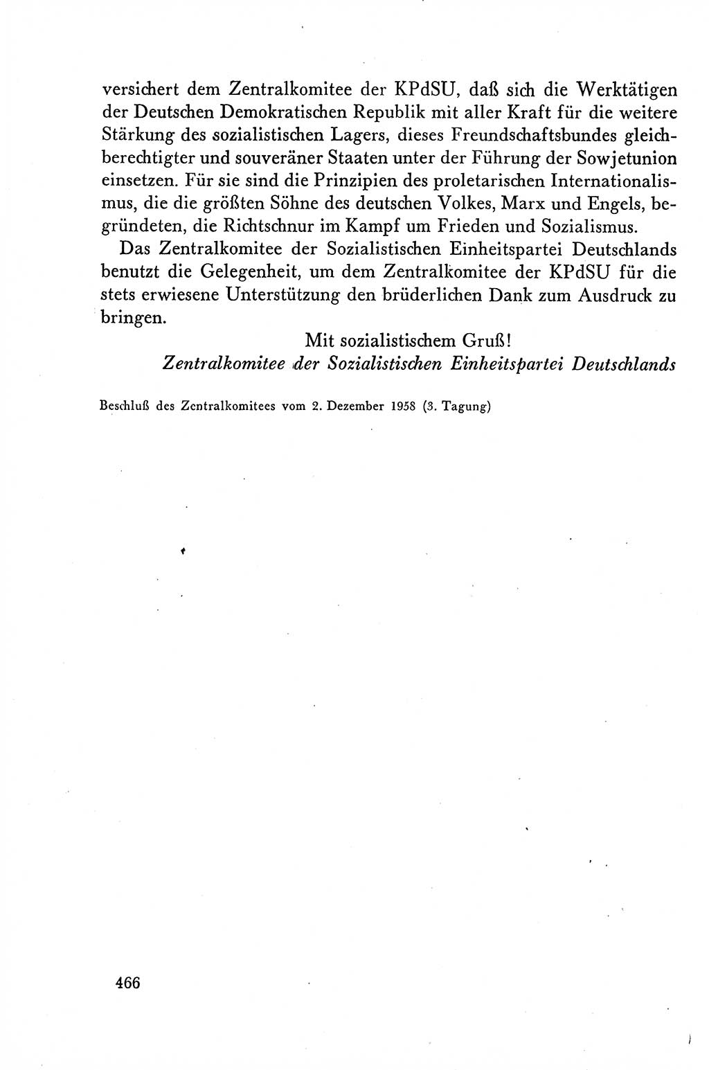 Dokumente der Sozialistischen Einheitspartei Deutschlands (SED) [Deutsche Demokratische Republik (DDR)] 1958-1959, Seite 466 (Dok. SED DDR 1958-1959, S. 466)