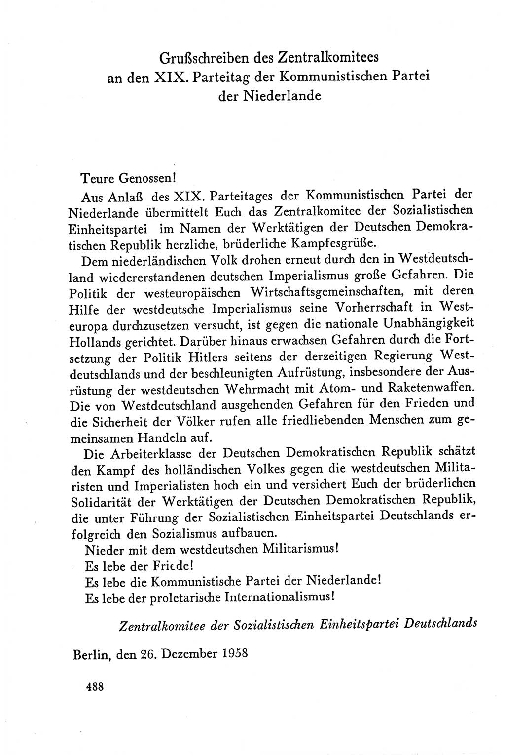 Dokumente der Sozialistischen Einheitspartei Deutschlands (SED) [Deutsche Demokratische Republik (DDR)] 1958-1959, Seite 488 (Dok. SED DDR 1958-1959, S. 488)